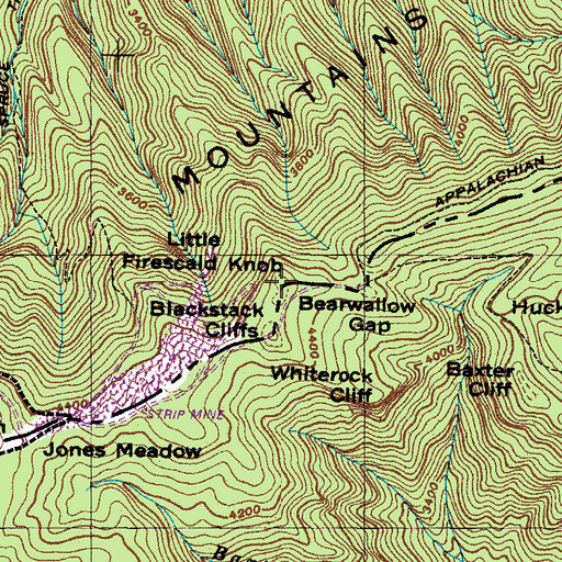 Topographic Map of Little Firescald Knob, TN