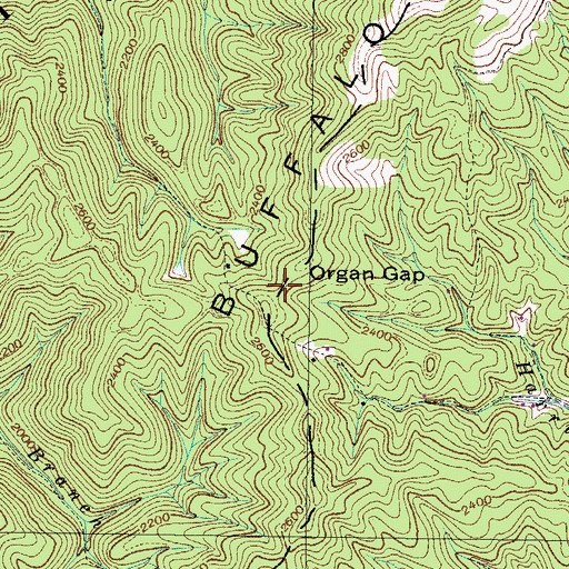 Topographic Map of Organ Gap, TN