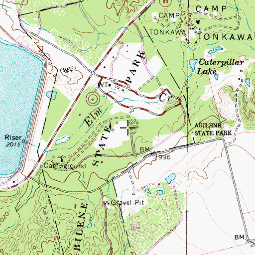 Topographic Map of Abilene State Park, TX