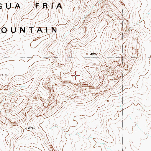 Topographic Map of Aqua Fria Mountain, TX