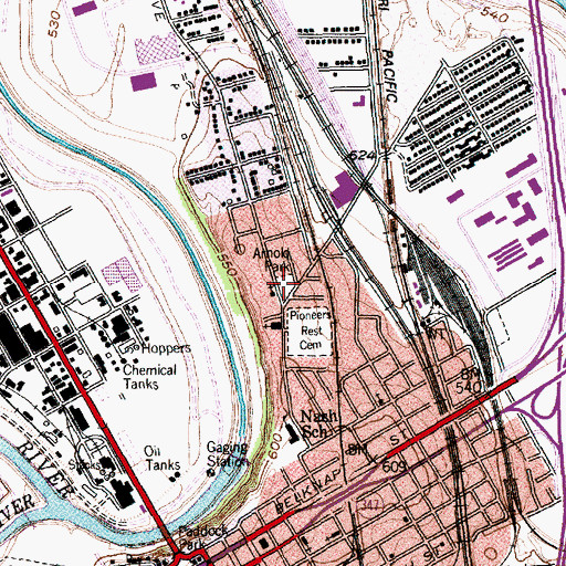 Topographic Map of Arnold Park, TX