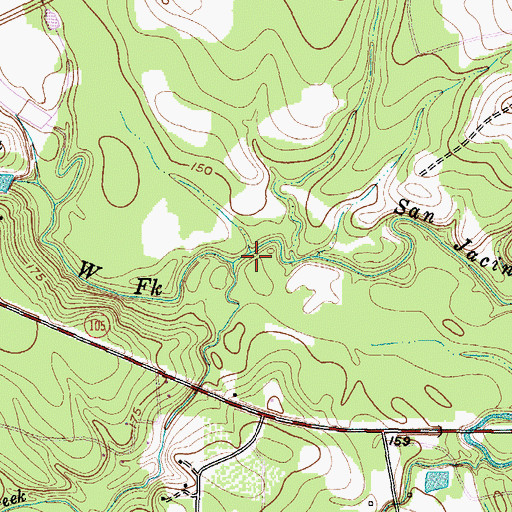 Topographic Map of Base Creek, TX