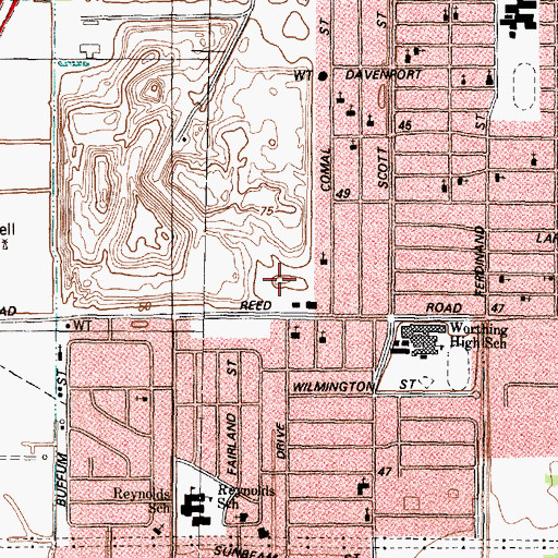Topographic Map of Blueridge Park, TX