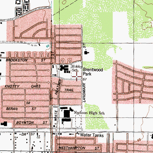 Topographic Map of Brentwood Park, TX