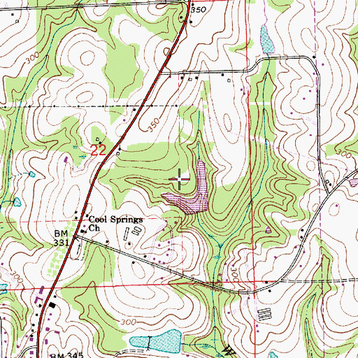 Topographic Map of Holly Grove Methodist Church, AL
