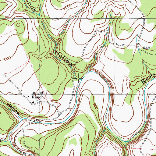 Topographic Map of Chalk Knob Hollow, TX