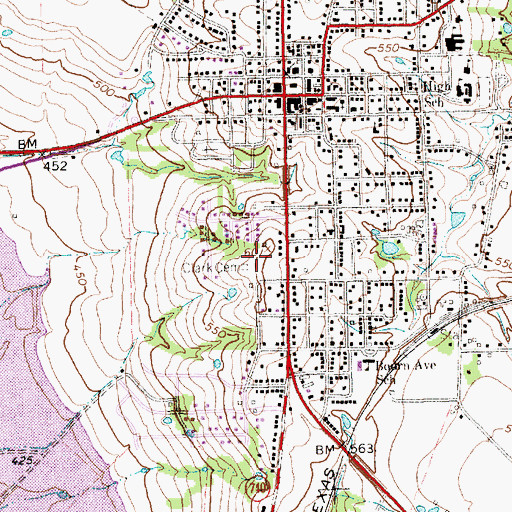 Topographic Map of Clark Cemetery, TX