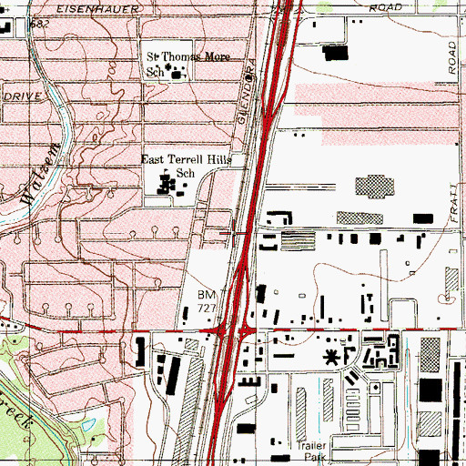Topographic Map of Dawson Massacre Historical Monument, TX