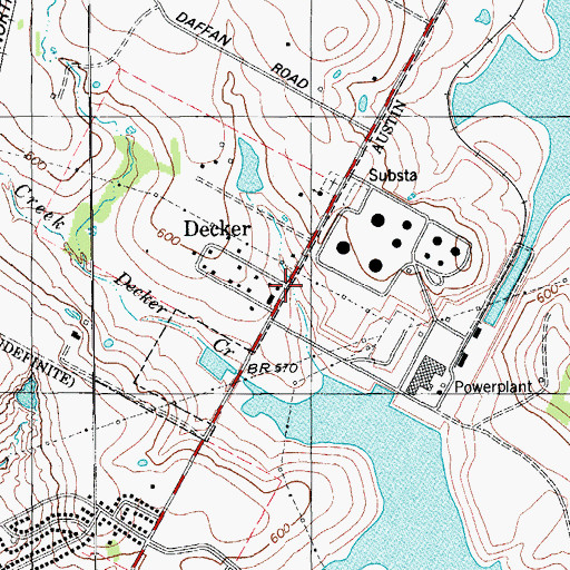 Topographic Map of Decker, TX