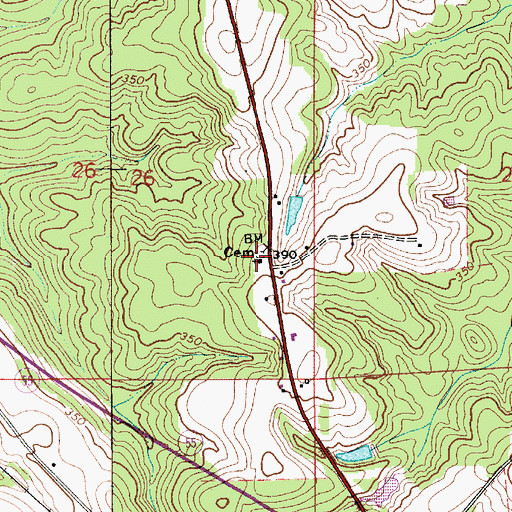 Topographic Map of South Church, AL