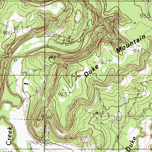 Topographic Map of Duke Mountain, TX