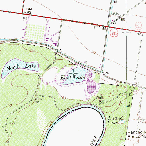 Topographic Map of East Lake, TX