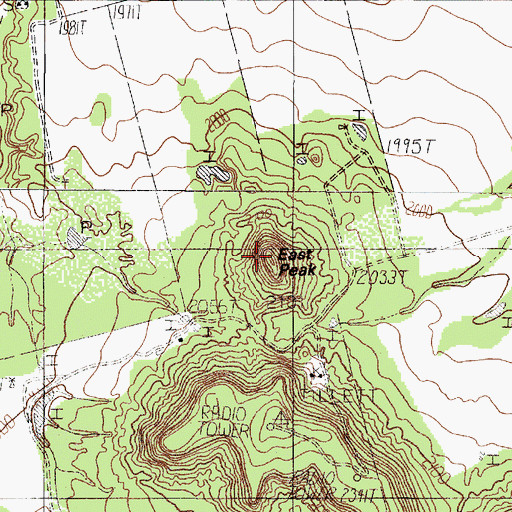 Topographic Map of East Peak, TX