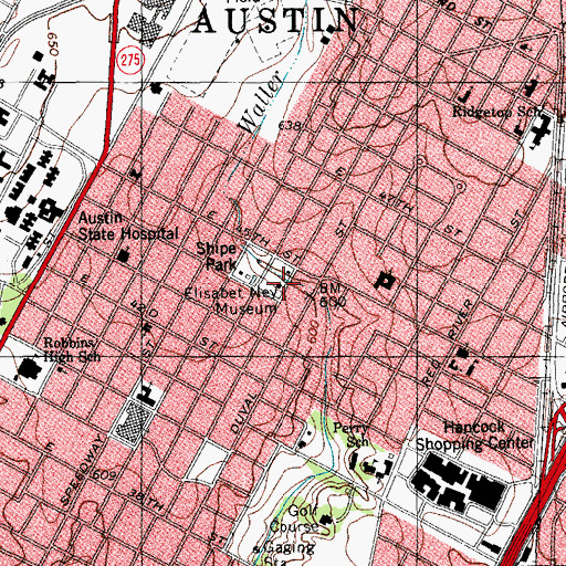 Topographic Map of Elisabet Ney Museum, TX