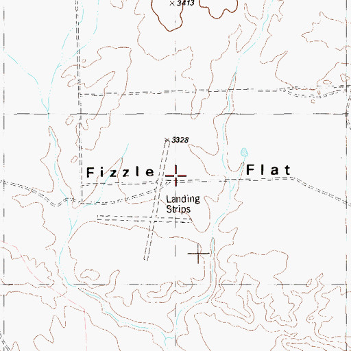 Topographic Map of Fizzle Flat, TX
