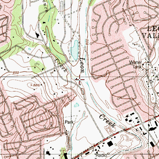 Topographic Map of French Creek, TX