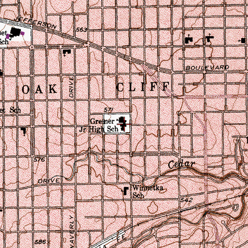 Topographic Map of Gremer Junior High School, TX