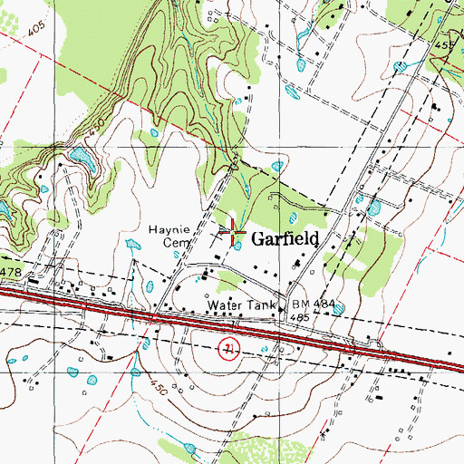 Topographic Map of Haynie Cemetery, TX