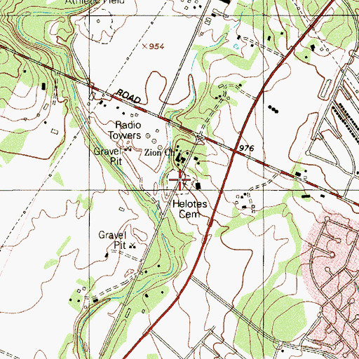 Topographic Map of Helotes Cemetery, TX