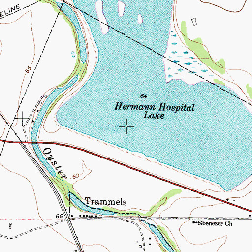 Topographic Map of Hermann Hospital Lake, TX