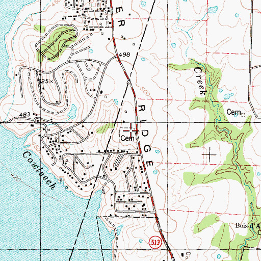 Topographic Map of Hooker Ridge Cemetery, TX