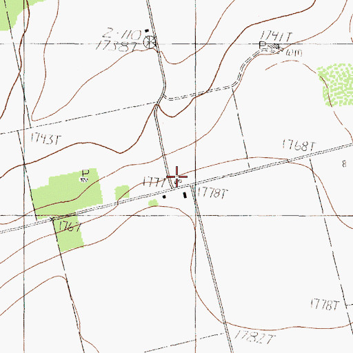 Topographic Map of Hope Church, TX