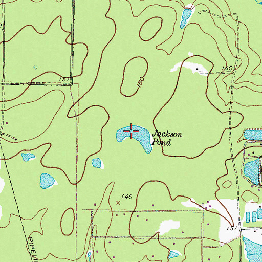 Topographic Map of Jackson Pond, TX