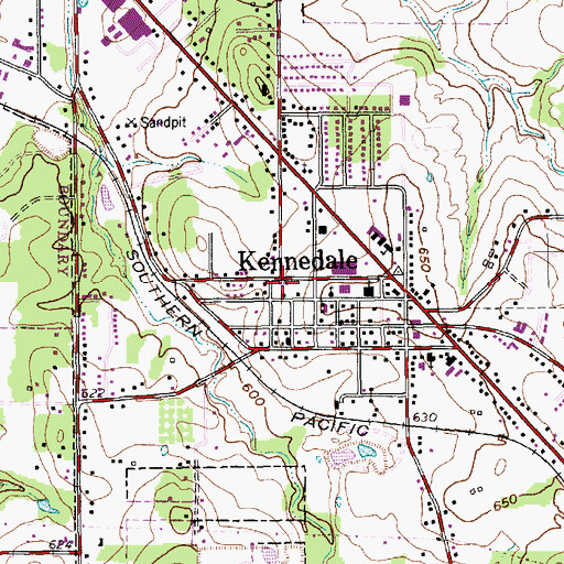 Topographic Map of Kennedale, TX