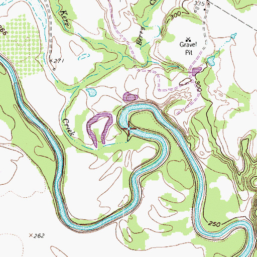 Topographic Map of Kerr Creek, TX