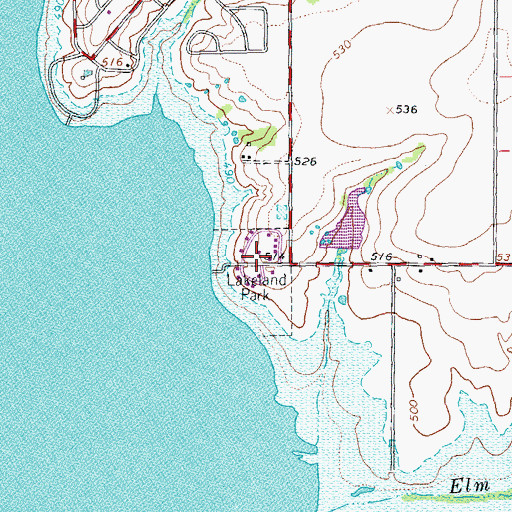 Topographic Map of Lakeland Park, TX