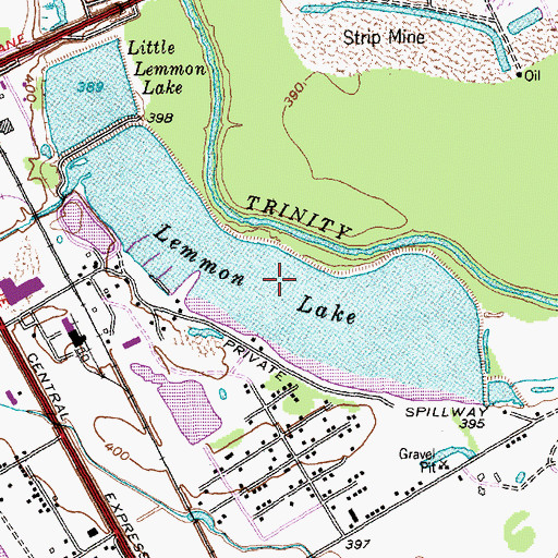Topographic Map of Lemmon Lake, TX