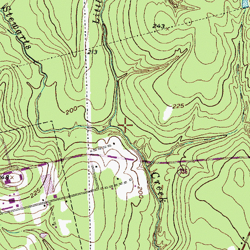 Topographic Map of Little Caney Branch, TX