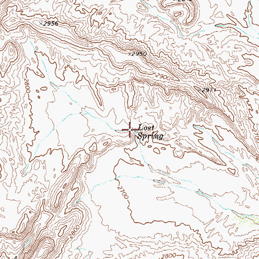 Topographic Map of Lost Spring, TX
