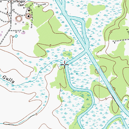 Topographic Map of Marie Gully, TX