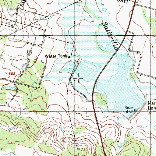 Topographic Map of Martinez State Park, TX
