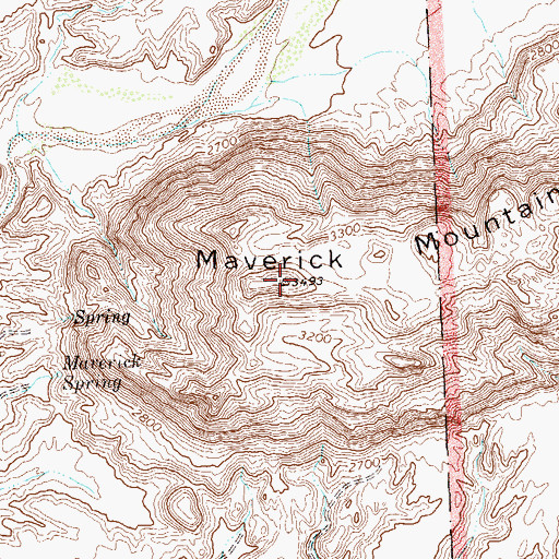 Topographic Map of Maverick Mountain, TX