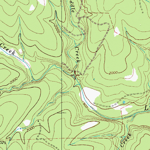 Topographic Map of Middle Creek, TX