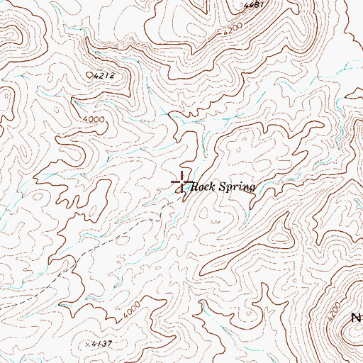 Topographic Map of Rock Spring, TX
