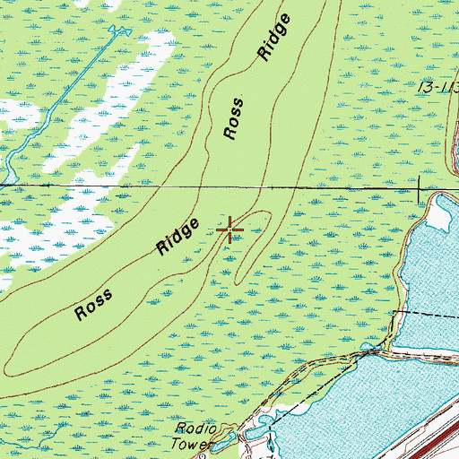 Topographic Map of Ross Ridge, TX