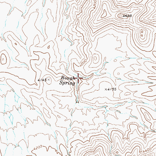 Topographic Map of Rough Spring, TX