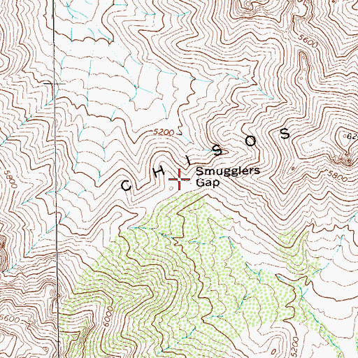 Topographic Map of Smugglers Gap, TX