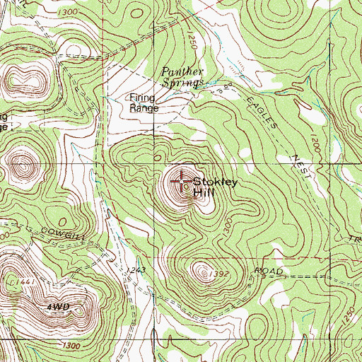 Topographic Map of Stokley Hill, TX