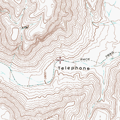 Topographic Map of Telephone Canyon Trail, TX
