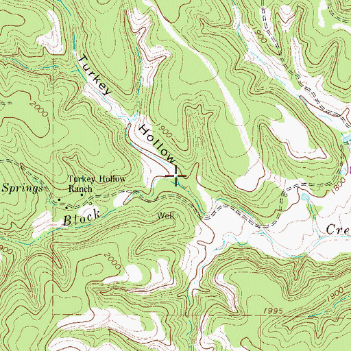 Topographic Map of Turkey Hollow, TX