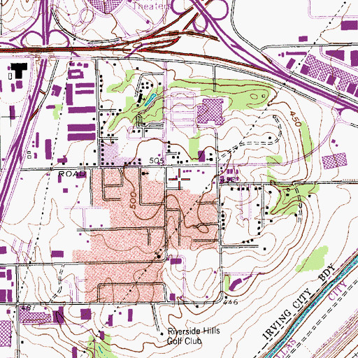Topographic Map of Union Bower School, TX