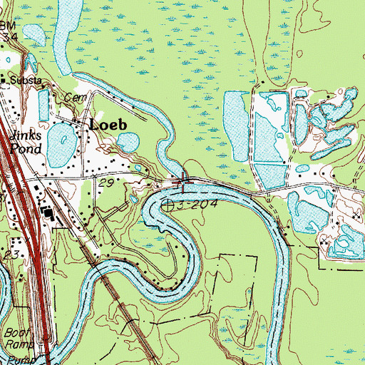 Topographic Map of Village Slough, TX