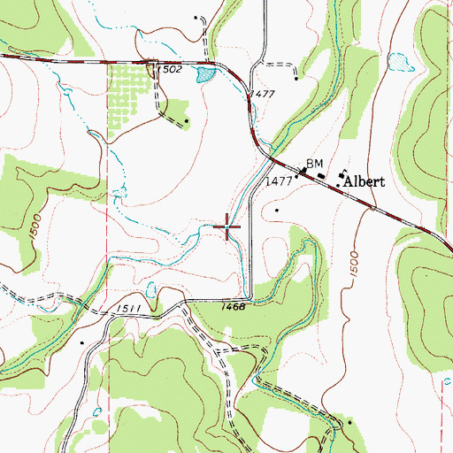 Topographic Map of West Fork Williams Creek, TX