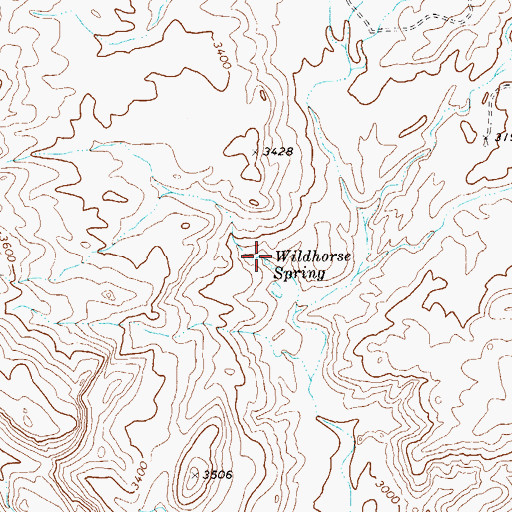 Topographic Map of Wildhorse Spring, TX