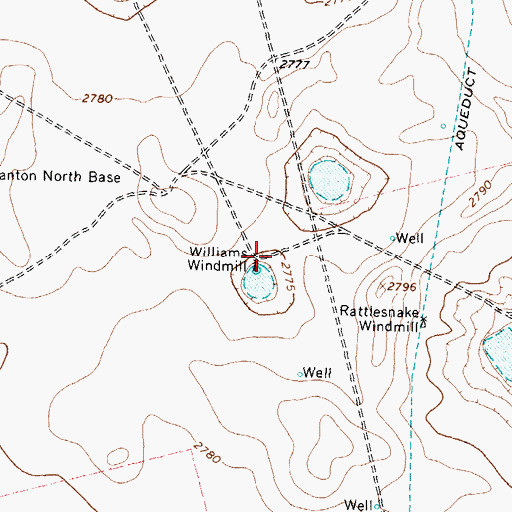 Topographic Map of Williams Windmill, TX