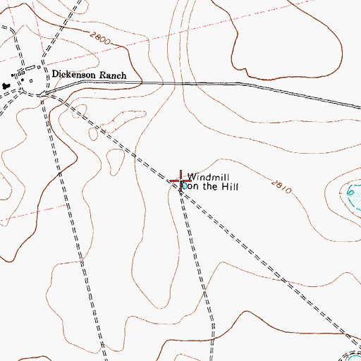 Topographic Map of Windmill on the Hill, TX